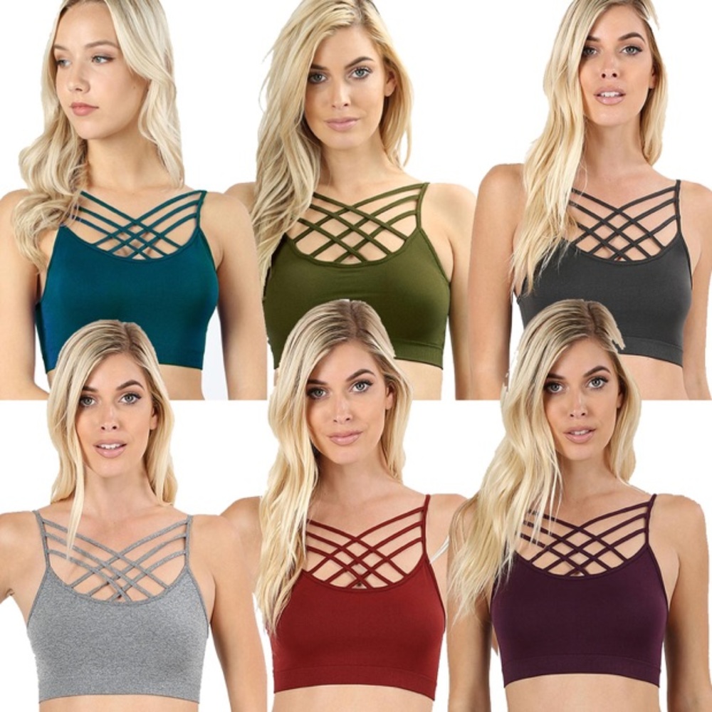 One Triple Criss Cross Bralette Size L/XL